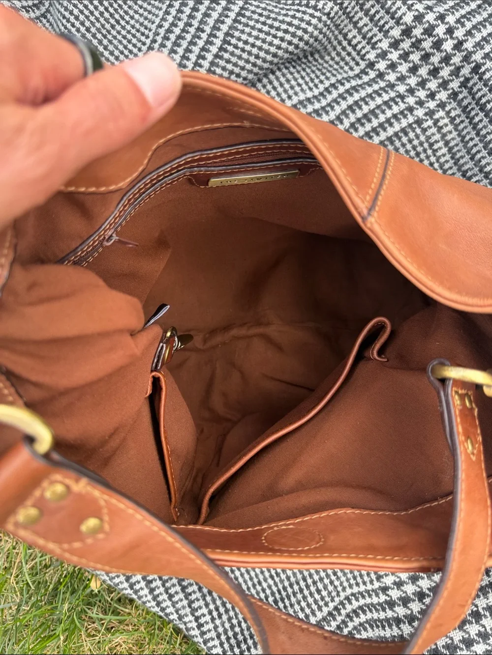 The Limited Cognac Leather Hobo Shoulder Bag